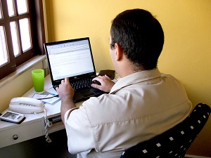 Guy on Computer